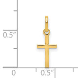 Latin Cross Charm Pendant in Real 14k Yellow Gold