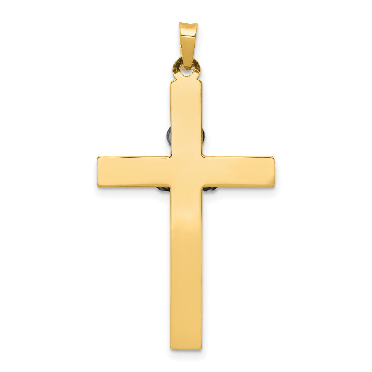 Claddagh Symbol Latin Cross Charm Pendant in Real 14k Multi-Tone Gold