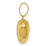 Puffed Heart in Polished 16x12mm Charm Pendant in Real 14k Yellow Gold