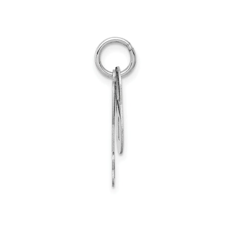 14k White Gold Heart Key and Lock Pendant, Romantic Linked Heart Jewelry for Women