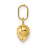 14k Yellow Gold Heart Locket Pendant, Smooth Polished Finish, Classic Symbol of Love for Women