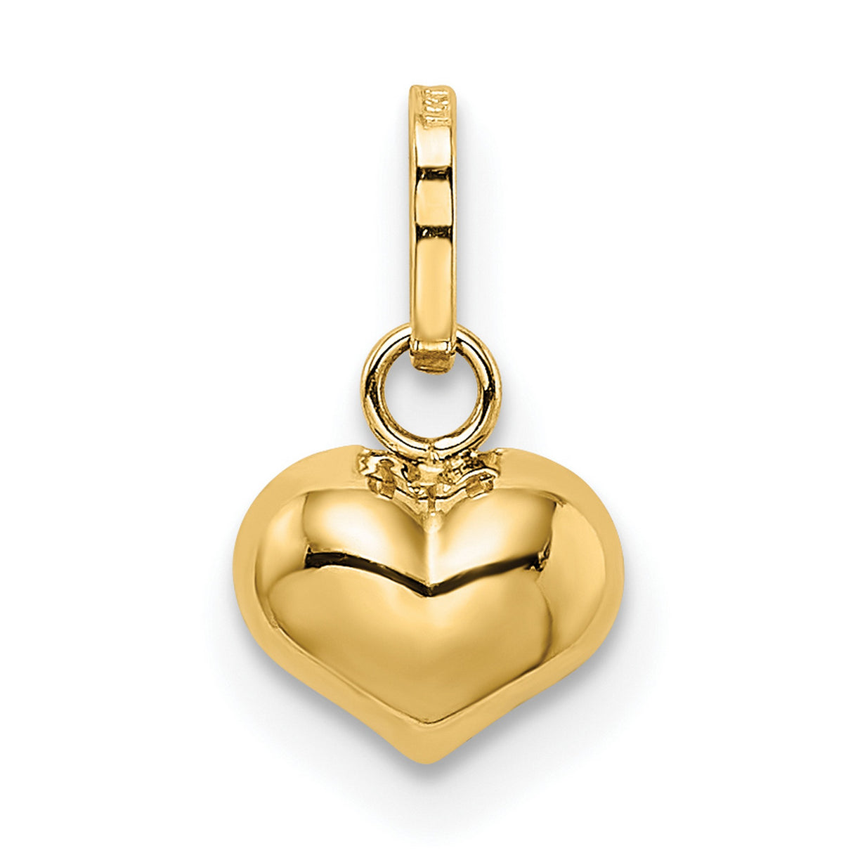 14k Yellow Gold Heart Locket Pendant, Smooth Polished Finish, Classic Symbol of Love for Women
