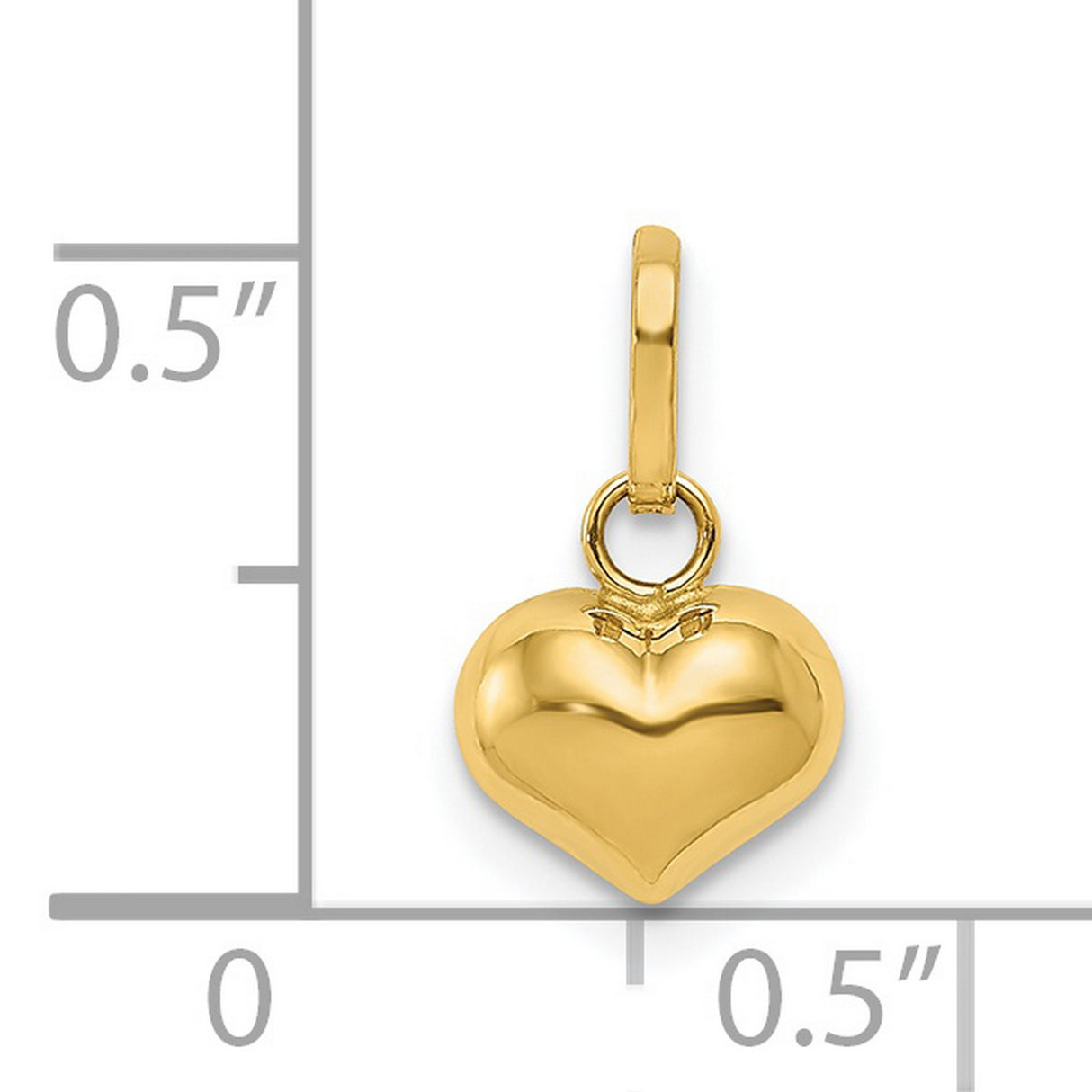 14k Yellow Gold Heart Locket Pendant, Smooth Polished Finish, Classic Symbol of Love for Women