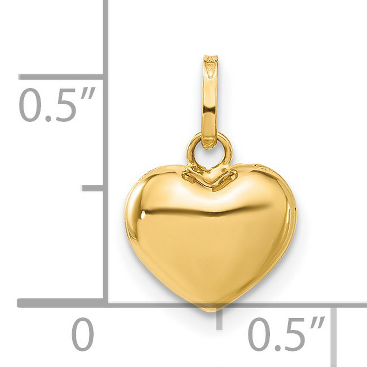 14k Yellow Gold Heart Pendant, Polished Minimalist Charm for Women