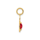 14k Yellow Gold Boy Pendant with Oval Ruby, Sentimental Charm for Moms