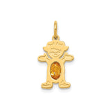 14k Yellow Gold Pendant with Oval Citrine, Family Keepsake Jewelry for Women, November Birthstone