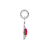 14k White Gold Pendant with Ruby, Figurine Style Love Charm for Women
