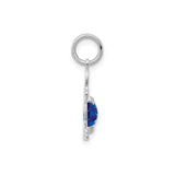 14k White Gold Boy Pendant with Sapphire Gemstone, Family and Motherhood Theme