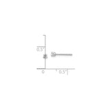 14k White Gold Stud Earrings with Cubic Zirconia, Round Cut Solitaire Prong Setting