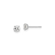 14k White Gold Solitaire Stud Earrings with 4mm Round Cubic Zirconia, Classic 4 Prong Setting