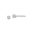 14k White Gold Stud Earrings with Cubic Zirconia, Solitaire Prong Set, Minimalist Design