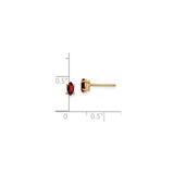 14k Yellow Gold Marquise Garnet Stud Earrings, January Birthstone Classic Style for Women