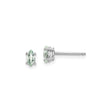 14k White Gold Marquise Cut Green Amethyst Stud Earrings, Minimalist Style