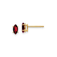 14k Yellow Gold Garnet Stud Earrings, Marquise Cut, January Birthstone Jewelry
