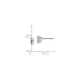 14k White Gold Marquise Cut Stud Earrings with Cubic Zirconia and Prong Setting