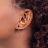 14k White Gold Garnet Stud Earrings with Rhodolite Marquise Gemstones, Classic Four Prong Setting