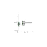 14k White Gold Marquise Cut Green Amethyst Stud Earrings, Minimalist Prong Setting