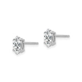 14k White Gold Marquise Cut Stud Earrings with Cubic Zirconia in Prong Setting