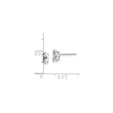 14k White Gold Marquise Cut Stud Earrings with Cubic Zirconia in Prong Setting