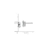 14k White Gold Marquise Cut Cubic Zirconia Stud Earrings, Minimalist Design for Women