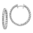 14k White Gold Diamond Hoop Earrings, Prong Set Round Full Circle Fine Jewelry
