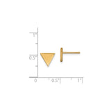 14k Yellow Gold Triangle Stud Earrings, Minimalist Geometric Style, Unisex Design