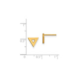 14k Yellow Gold Triangle Stud Earrings with Open Cut Geometric Design, Minimalist Jewelry
