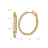 14k Yellow Gold Hoop Earrings with Cubic Zirconia and Scroll Detailing for Women