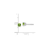 14k White Gold Stud Earrings with Round Peridot, Four Prong Setting, August Birthstone Jewelry