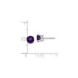 14k White Gold Stud Earrings with Round Amethyst, Dainty Minimalist Design