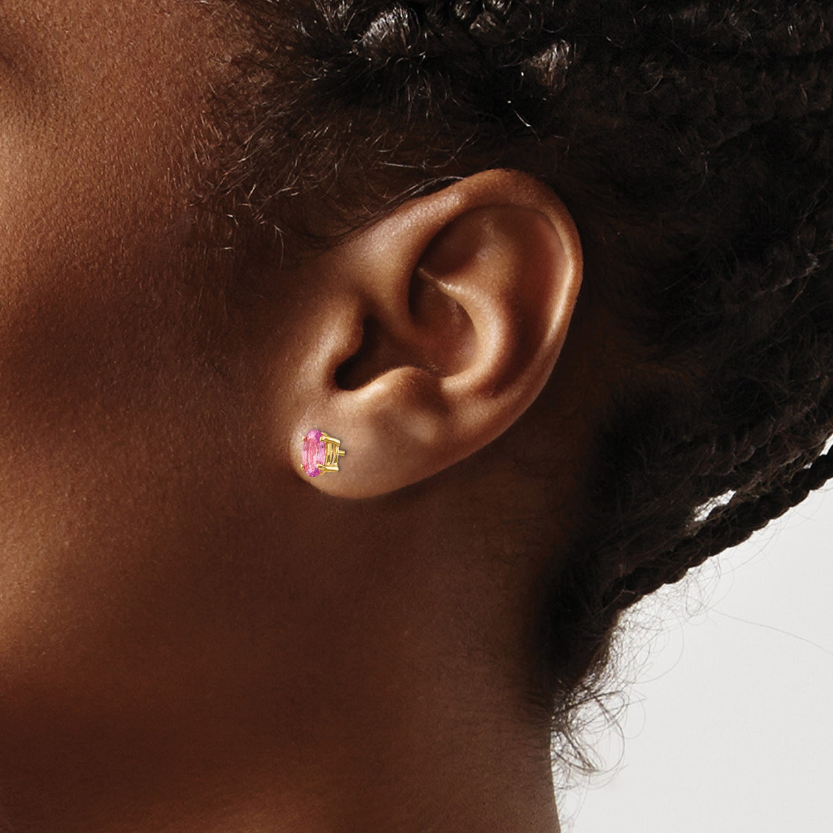 14k Yellow Gold Stud Earrings with Oval Cut Sapphire, Simple Feminine Design