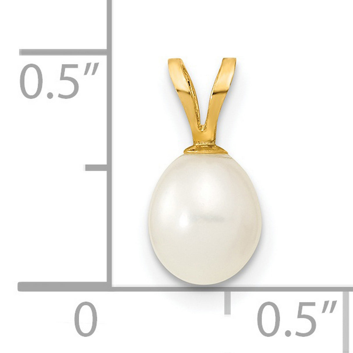 14k Yellow Gold Pendant with Cultured White Pearl, Minimalist Classic Design for Women