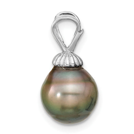14k White Gold Pendant with Tahitian Pearl, Minimalist Fine Jewelry for Women