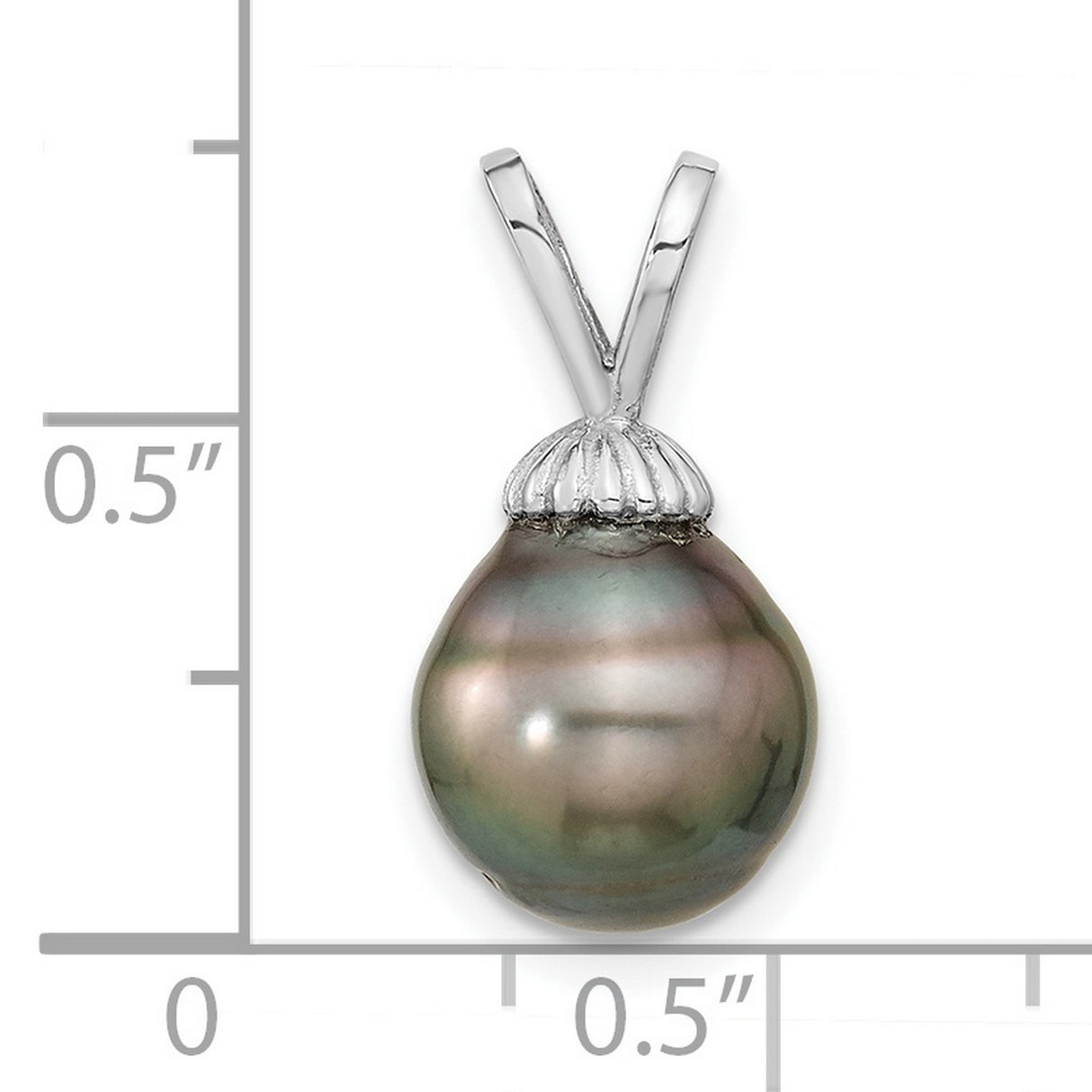 14k White Gold Pendant with Tahitian Pearl, Minimalist Fine Jewelry for Women