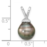 14k White Gold Pendant with Tahitian Pearl, Minimalist Fine Jewelry for Women