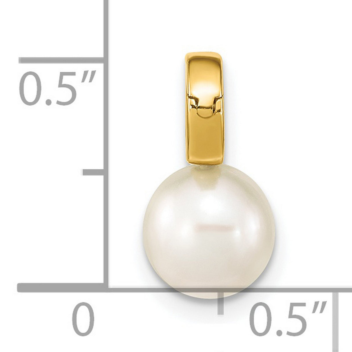 14k Yellow Gold Pendant with White Freshwater Pearl, Minimalist Fine Jewelry for Women