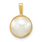 14k Yellow Gold Pendant with White Mother-of-Pearl, Minimalist Classic Design for Women