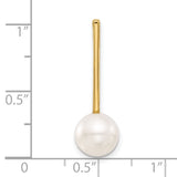 14k Yellow Gold Pearl Pendant with Modern Open Bail, Round Freshwater Pearl Design
