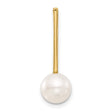 14k Yellow Gold Pearl Pendant with Modern Open Bail, Round Freshwater Pearl Design