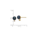 14k Yellow Gold Stud Earrings with Black Akoya Pearls and Diamond Accents, Minimalist Design