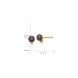 14k Yellow Gold Stud Earrings with Black Cultured Pearls and Diamond Accents