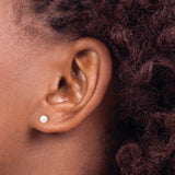 14k Yellow Gold Pearl Stud Earrings with Screw Backs, Classic Minimalist Design