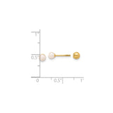 14k Yellow Gold Pearl Stud Earrings with Screw Backs, Classic Minimalist Design