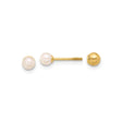 14k Yellow Gold Pearl Stud Earrings with Screw Backs, Classic Minimalist Design