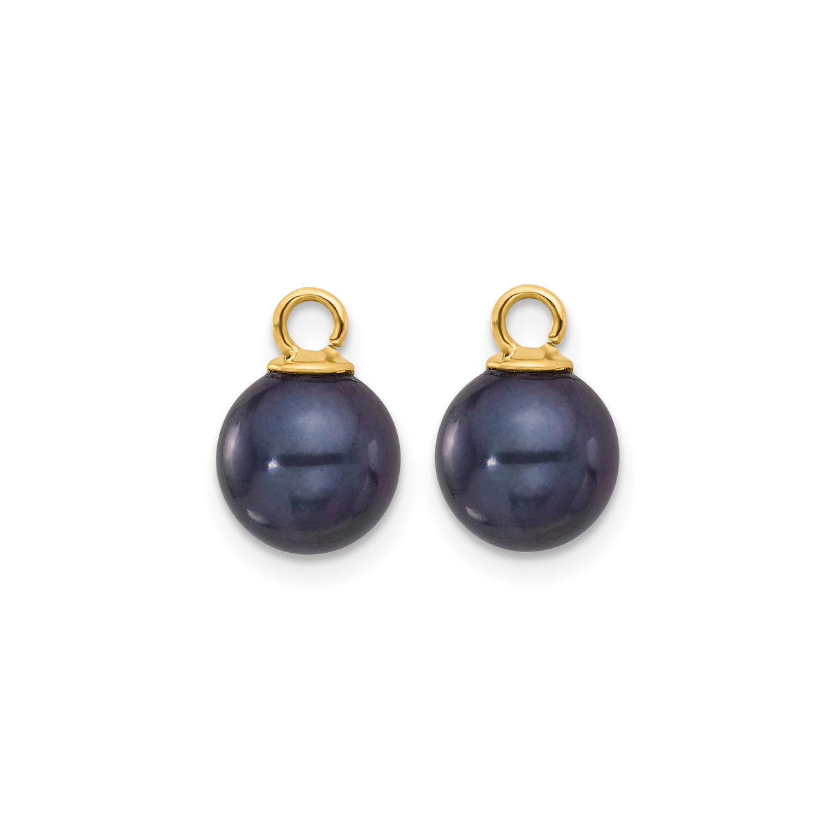 14k Yellow Gold Twisted Hoop Earrings with Interchangeable White and Black Pearls
