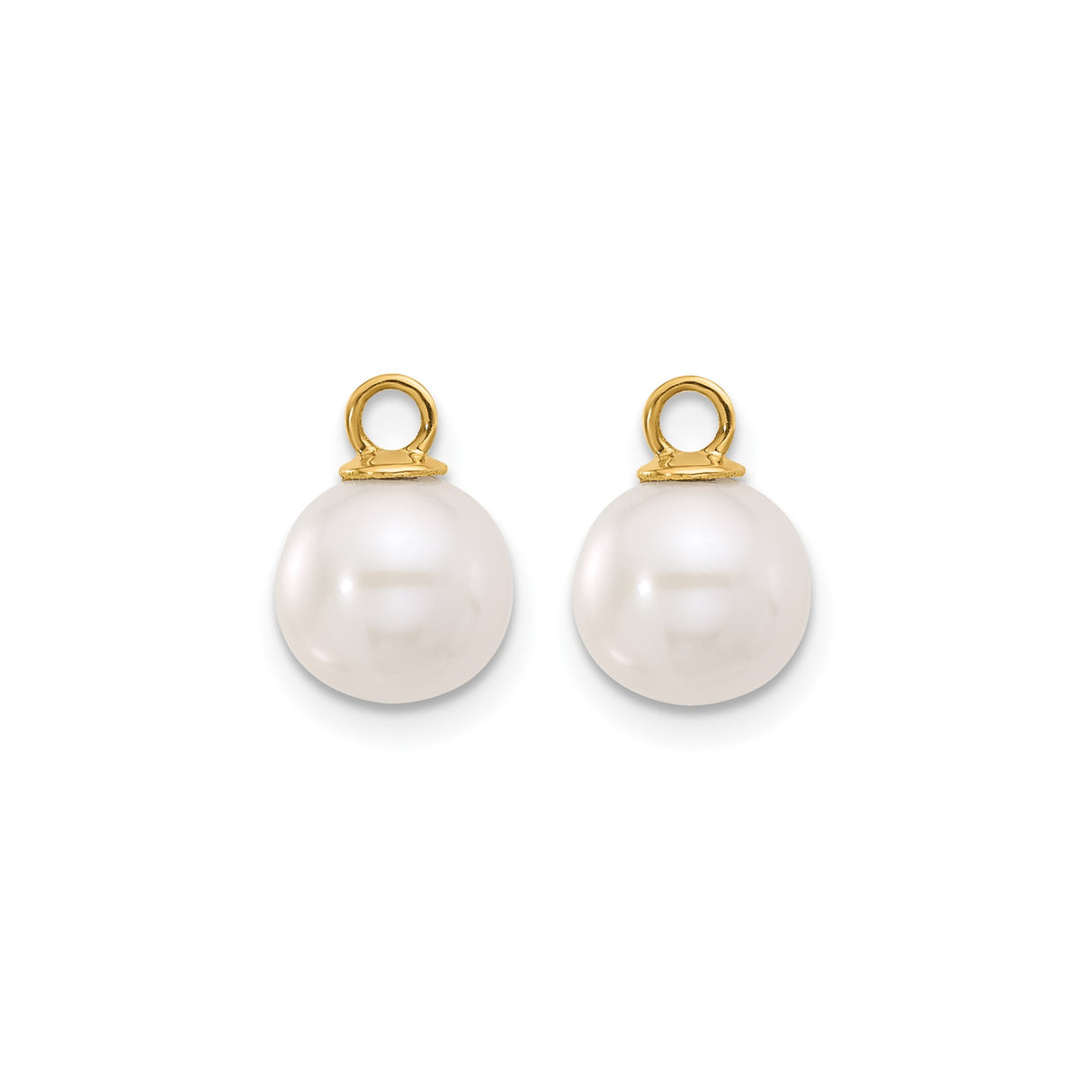 14k Yellow Gold Twisted Hoop Earrings with Interchangeable White and Black Pearls