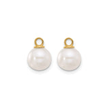 14k Yellow Gold Twisted Hoop Earrings with Interchangeable White and Black Pearls