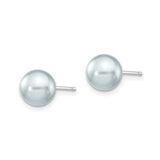 14k White Gold Pearl Stud Earrings, Classic Minimalist Bridal Jewelry for Women