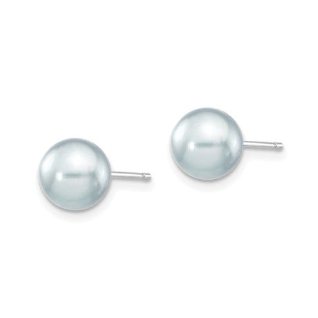 14k White Gold Pearl Stud Earrings, Classic Minimalist Bridal Jewelry for Women