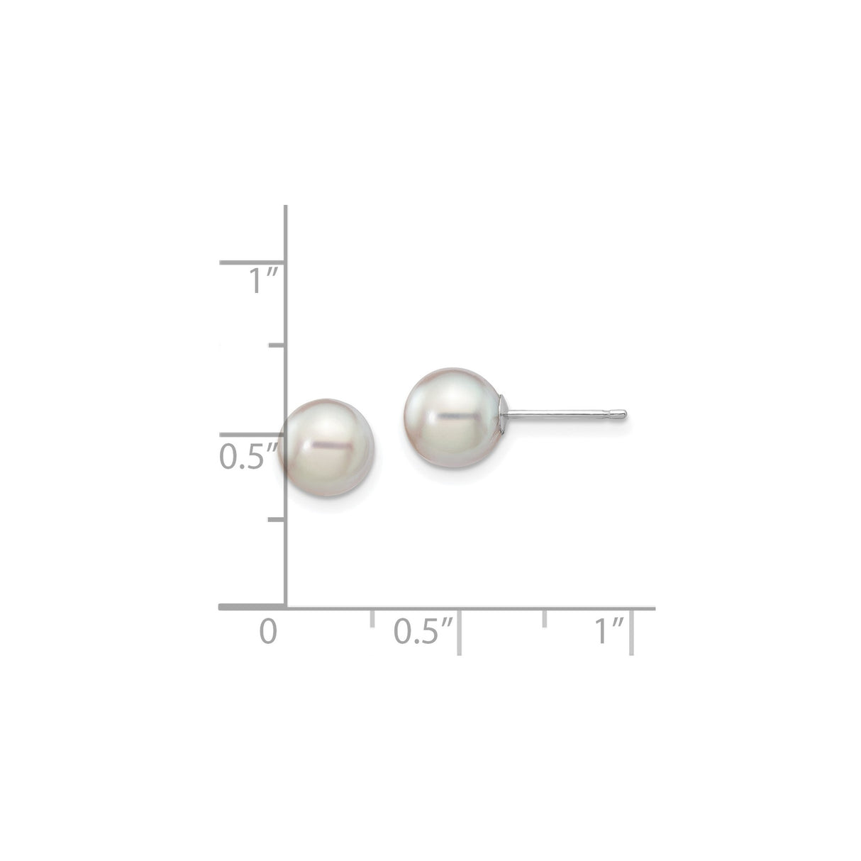 14k White Gold Pearl Stud Earrings, Classic Minimalist Bridal Jewelry for Women